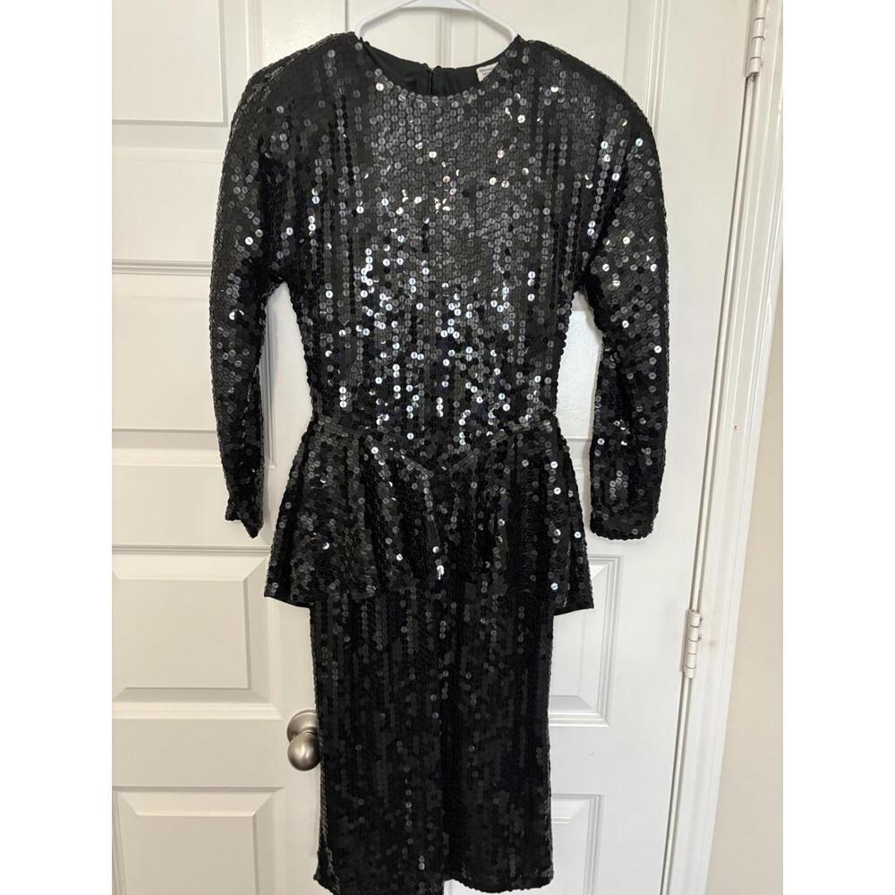 Stunning Lillie Rubin Vintage Sequin Little Black Dress